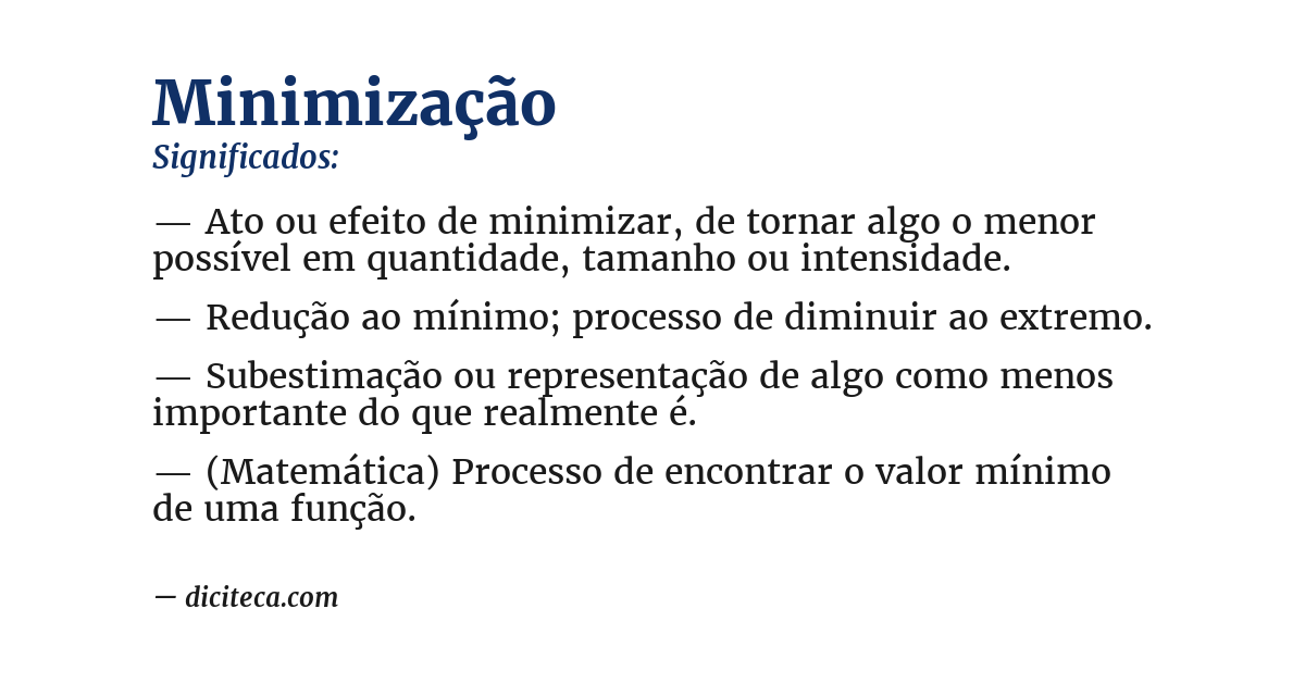 Significado de minimização