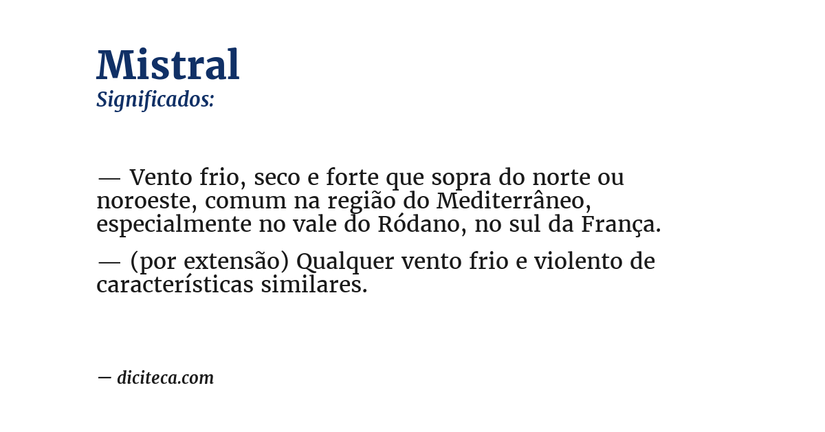 Significado de mistral
