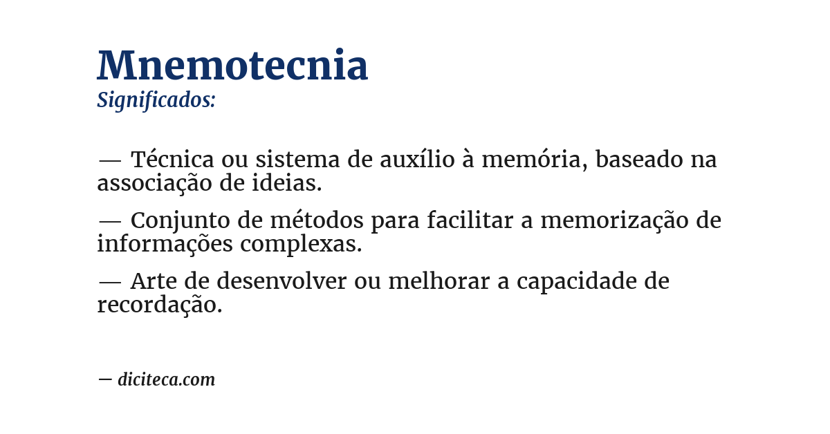 Significado de mnemotecnia
