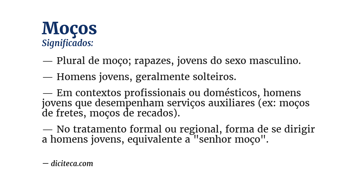 Significado de moços