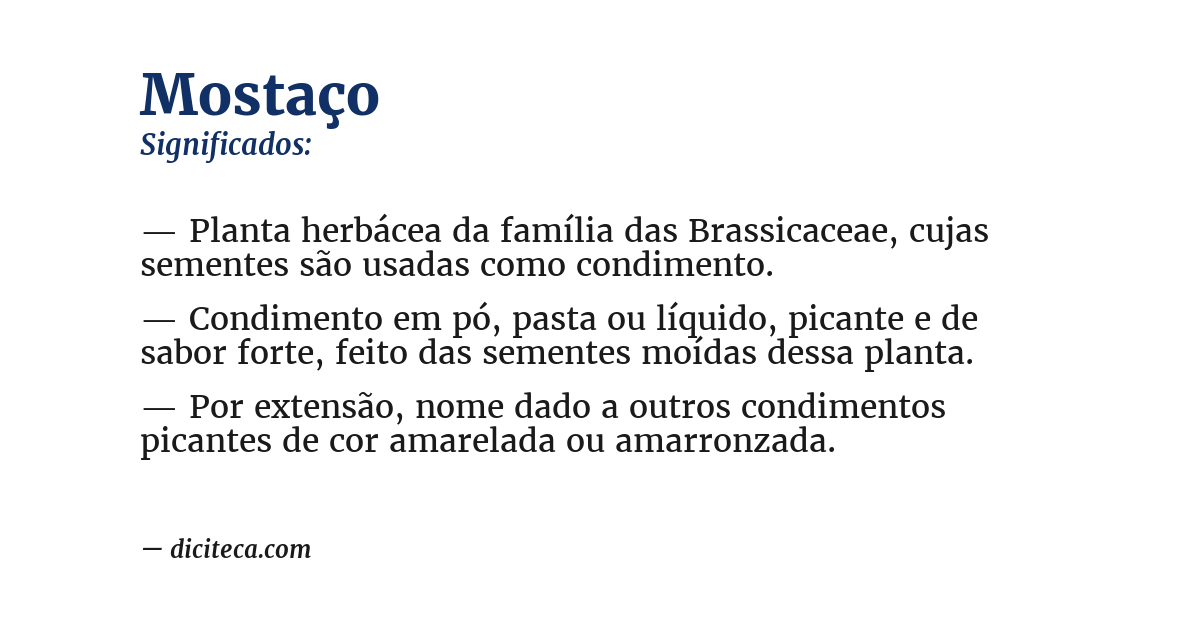 Significado de mostaço