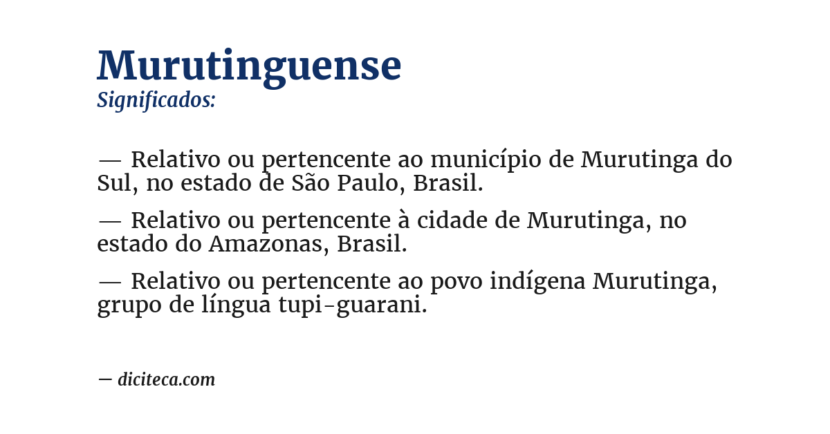 Significado de murutinguense