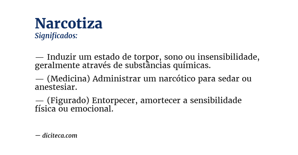 Significado de narcotiza