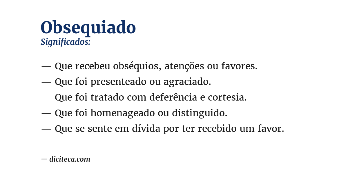 Significado de obsequiado