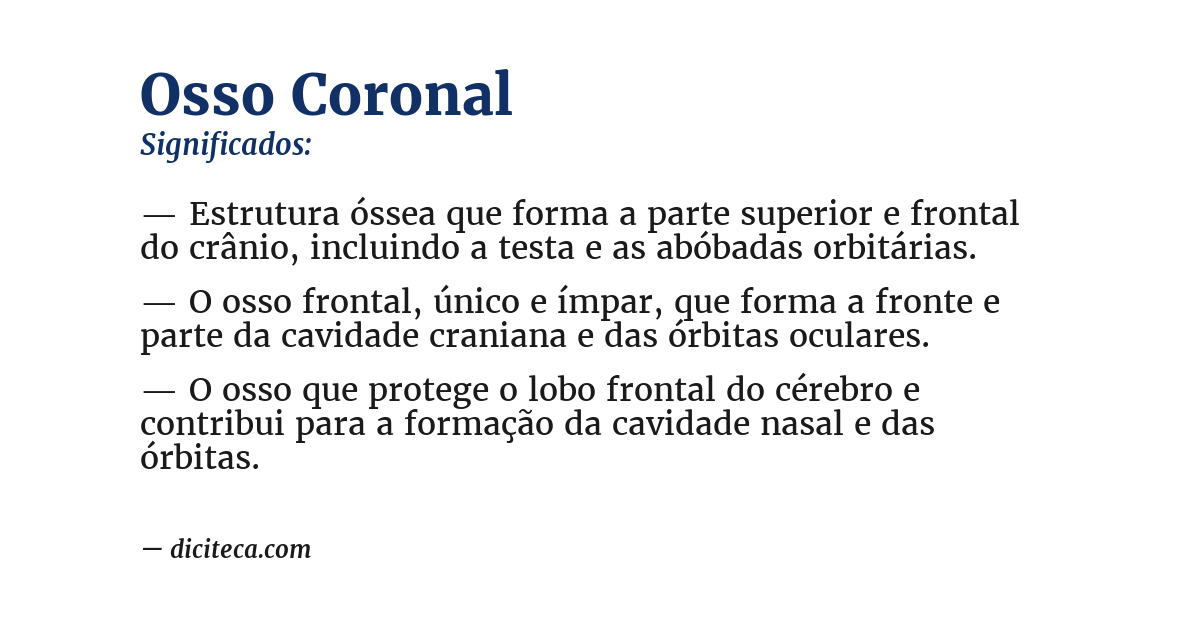 Significado de osso coronal