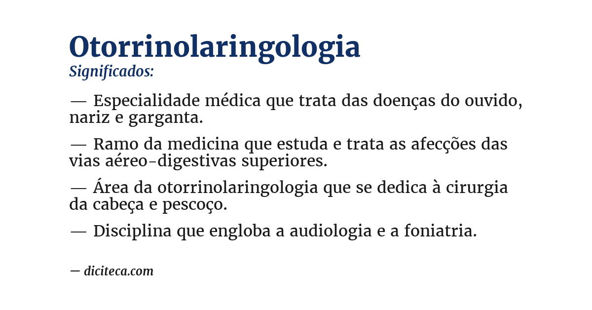 Significado de otorrinolaringologia