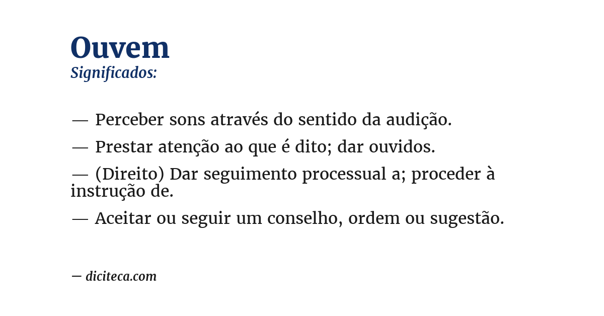 Significado de ouvem