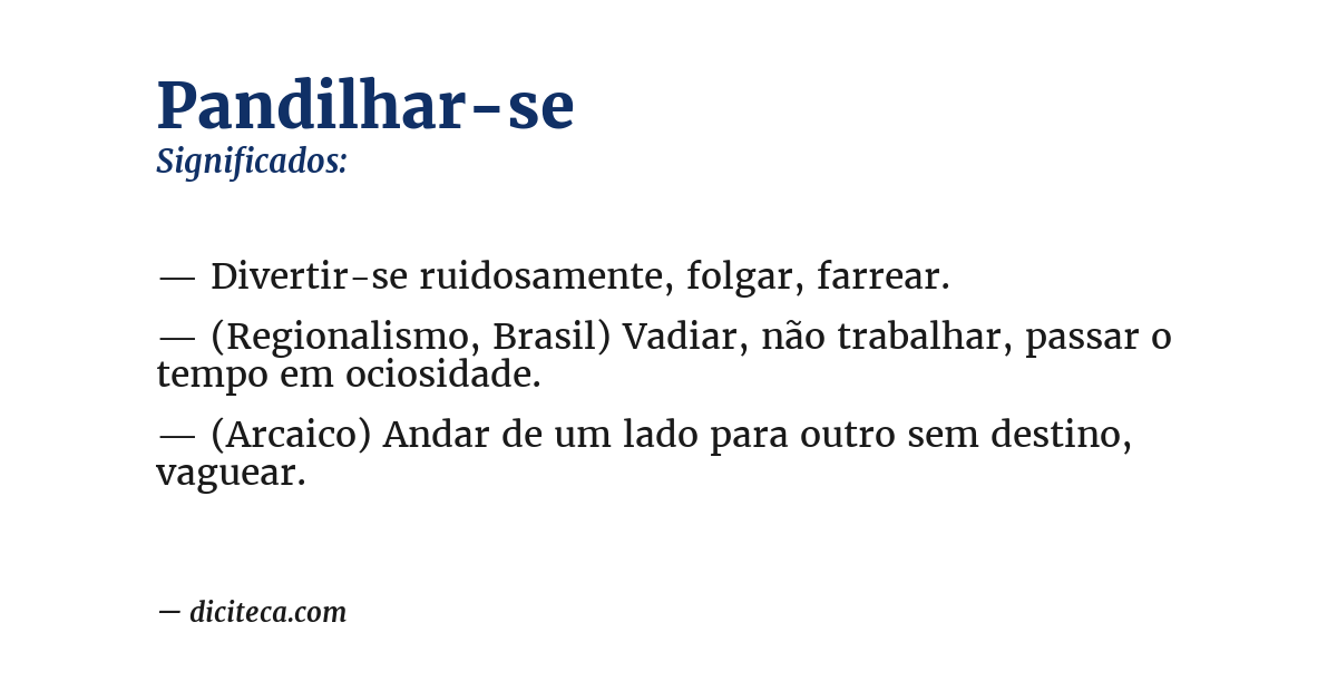 Significado de pandilhar-se
