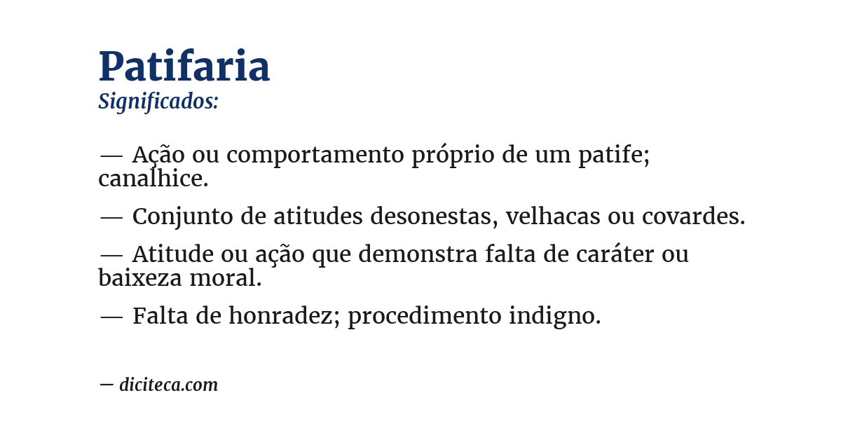 Significado de patifaria
