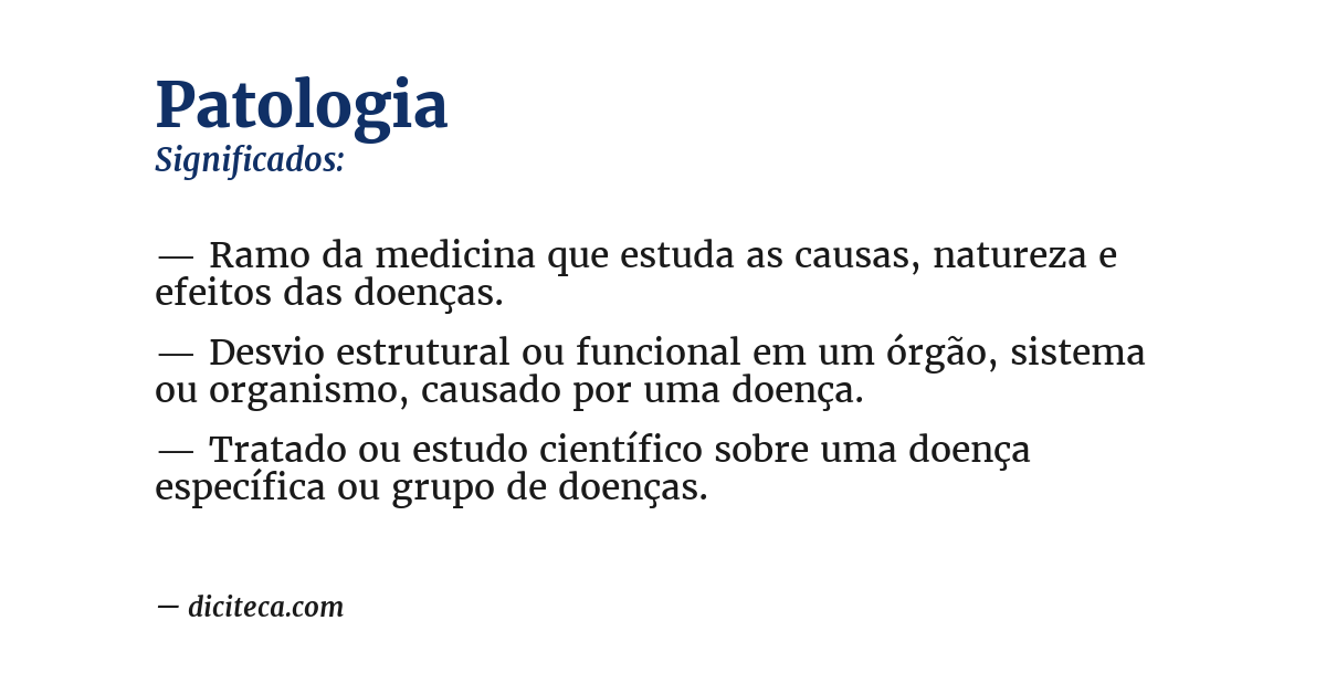 Significado de patologia