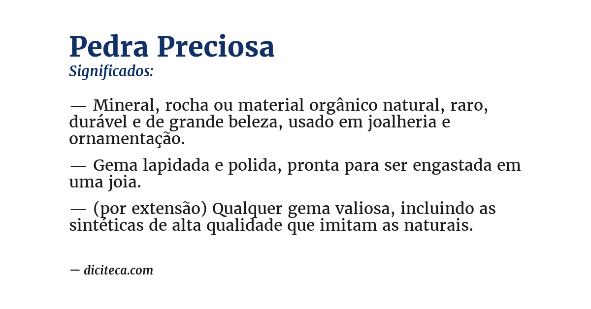 Significado de pedra preciosa