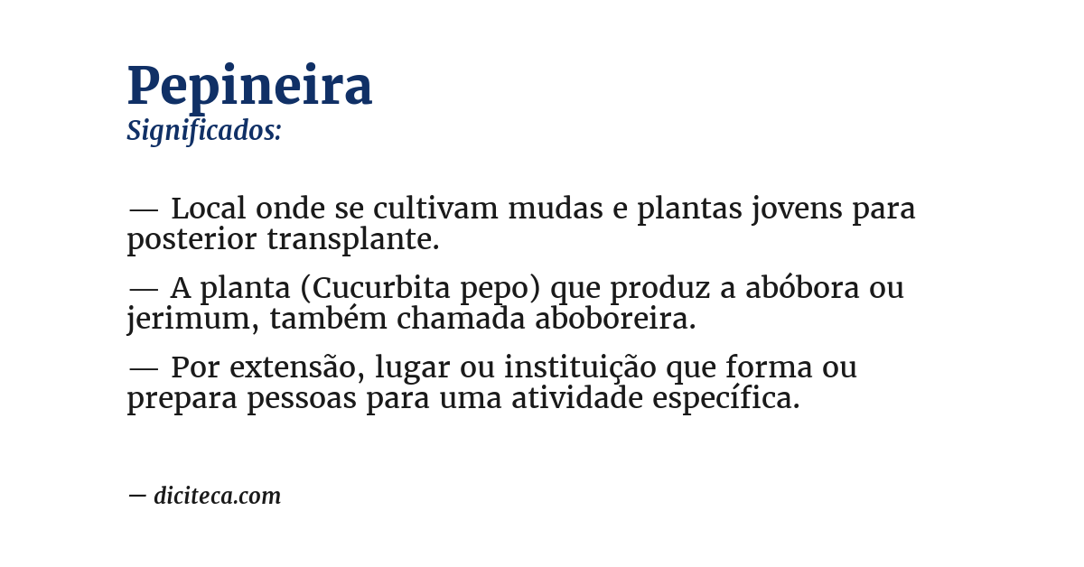 Significado de pepineira