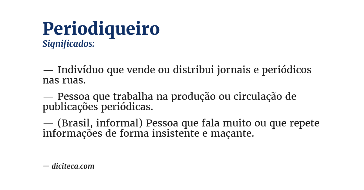 Significado de periodiqueiro
