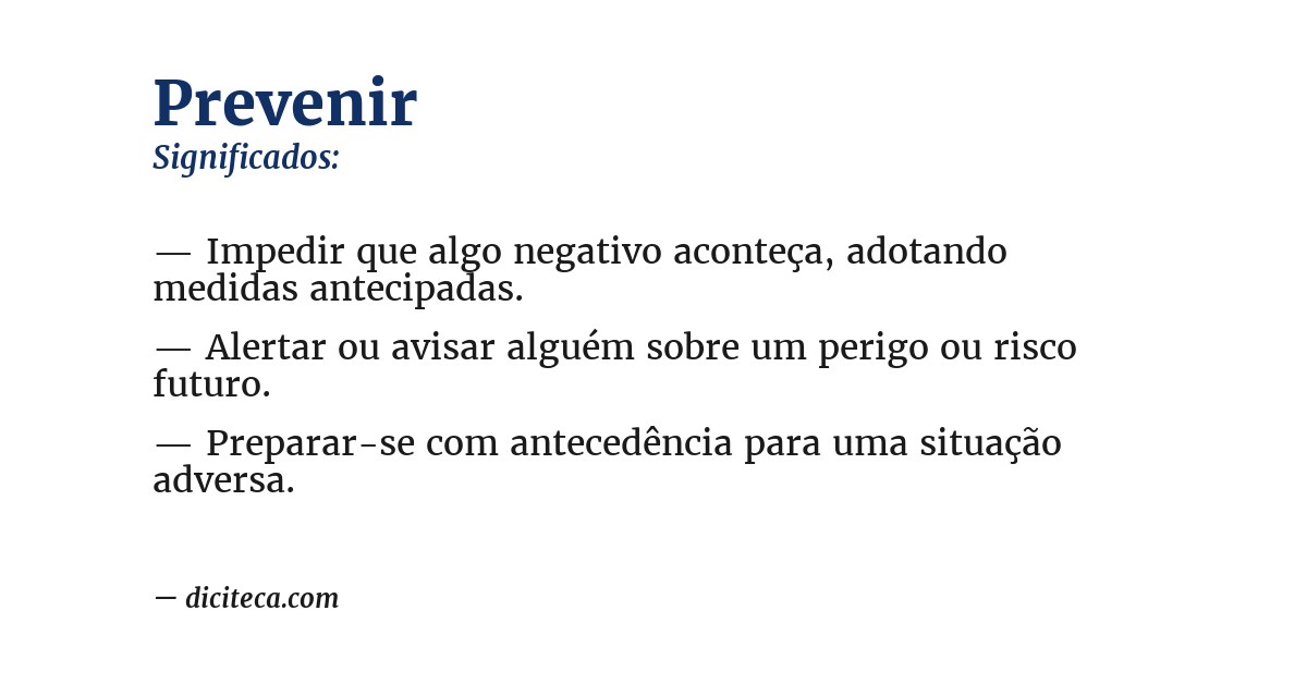 Significado de prevenir