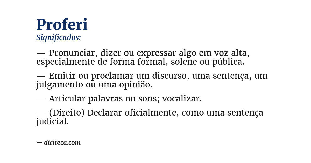 Significado de proferi