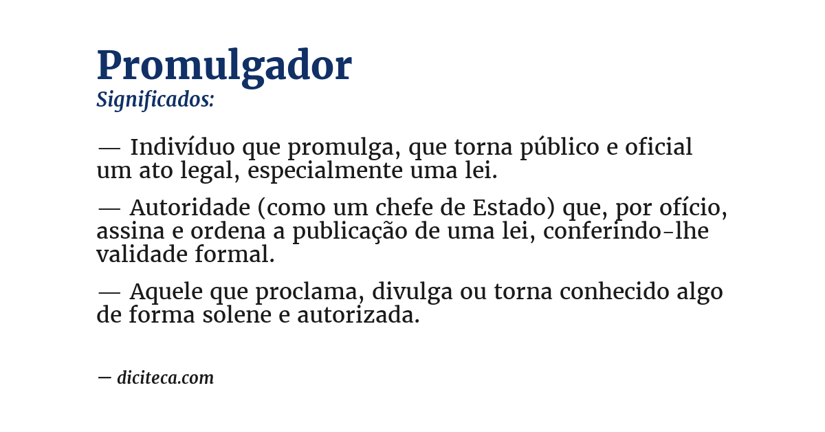 Significado de promulgador