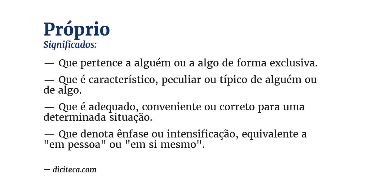 Significado de próprio