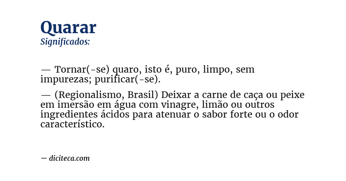 Significado de quarar