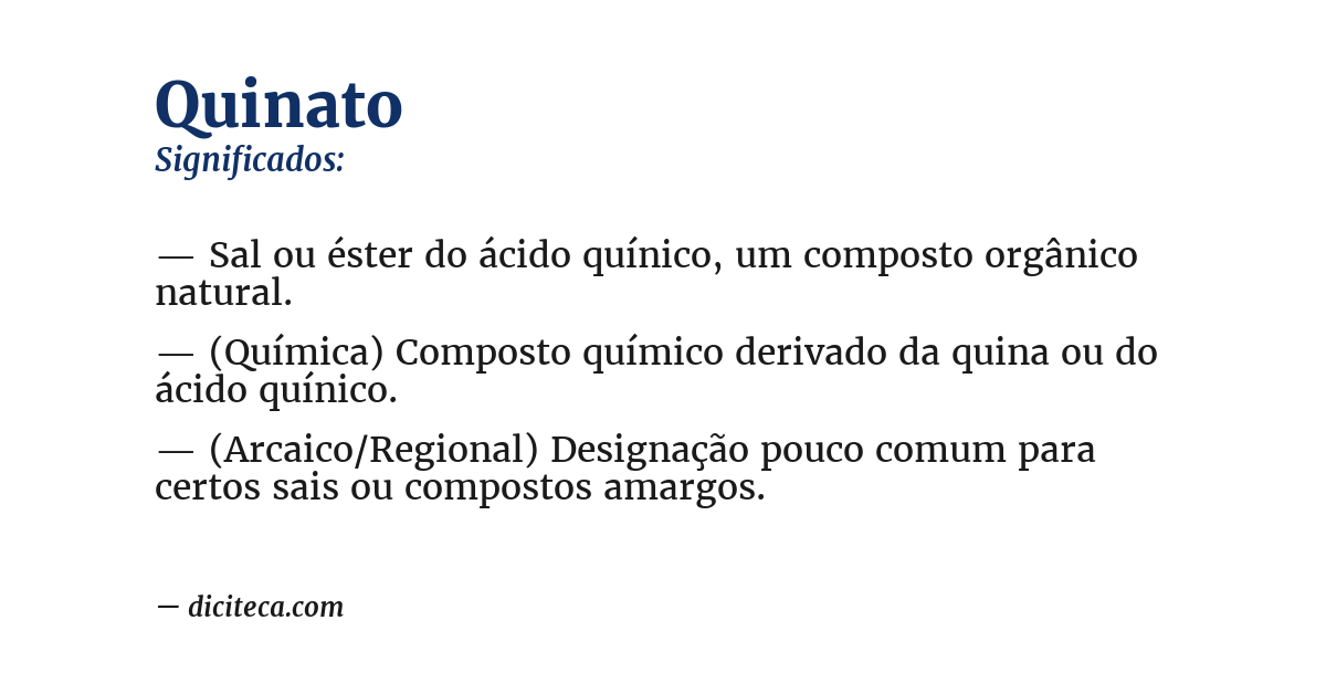 Significado de quinato