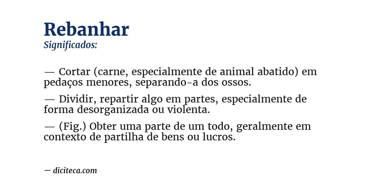 Significado de rebanhar