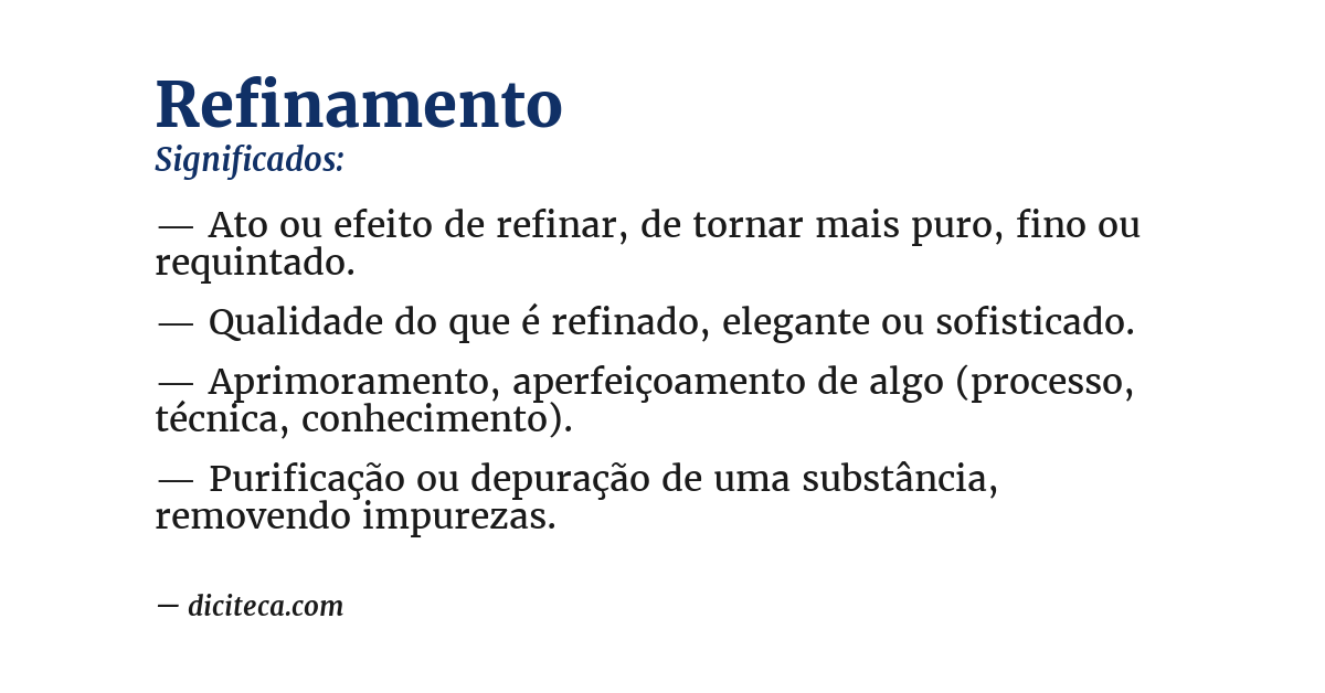 Significado de refinamento