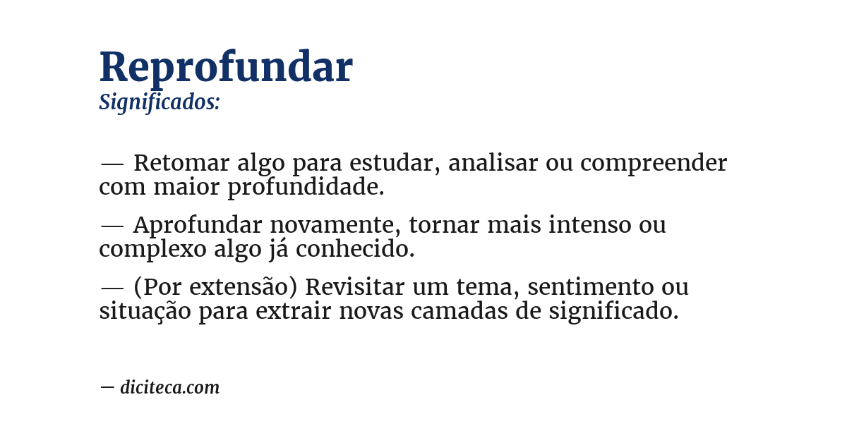 Significado de reprofundar