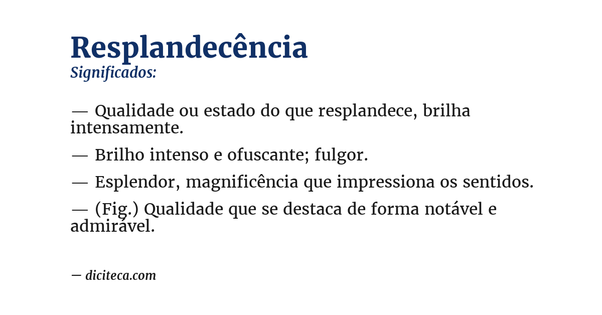 Significado de resplandecência