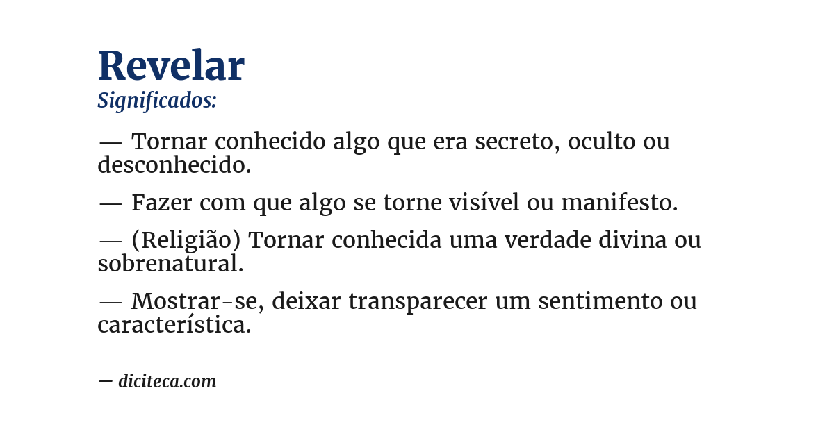 Significado de revelar