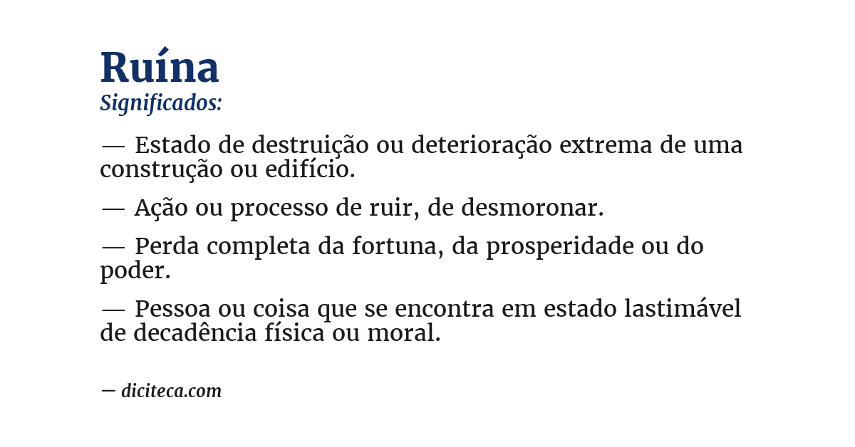 Significado de ruína