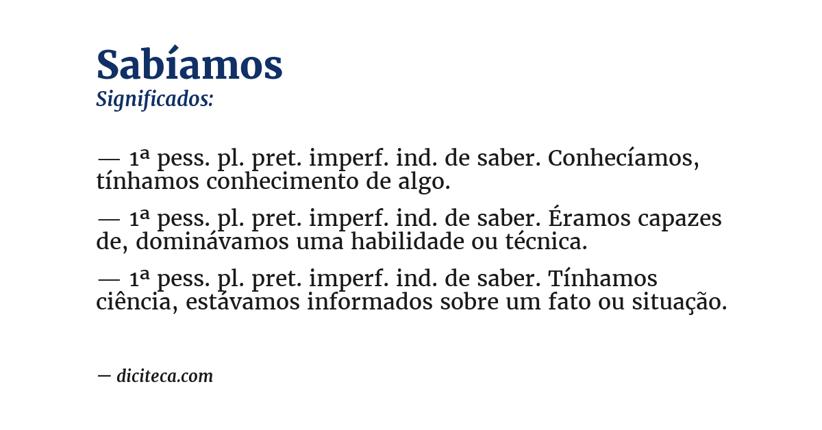 Significado de sabíamos