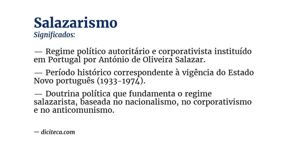Significado de salazarismo