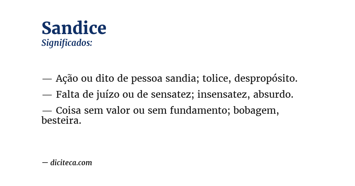 Significado de sandice
