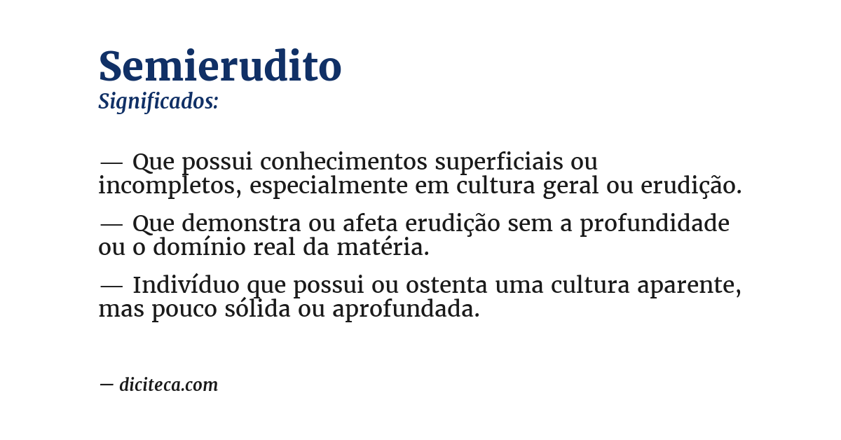 Significado de semierudito