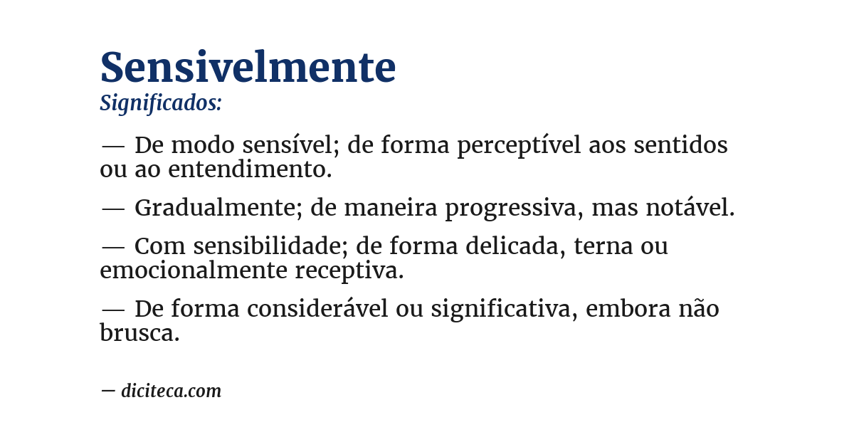Significado de sensivelmente