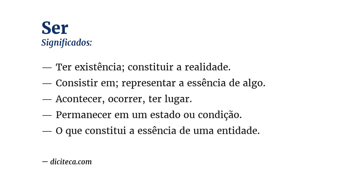 Significado de ser