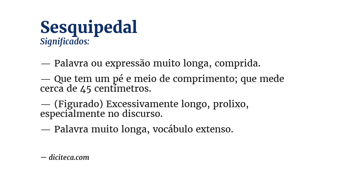 Significado de sesquipedal