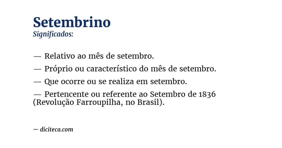 Significado de setembrino