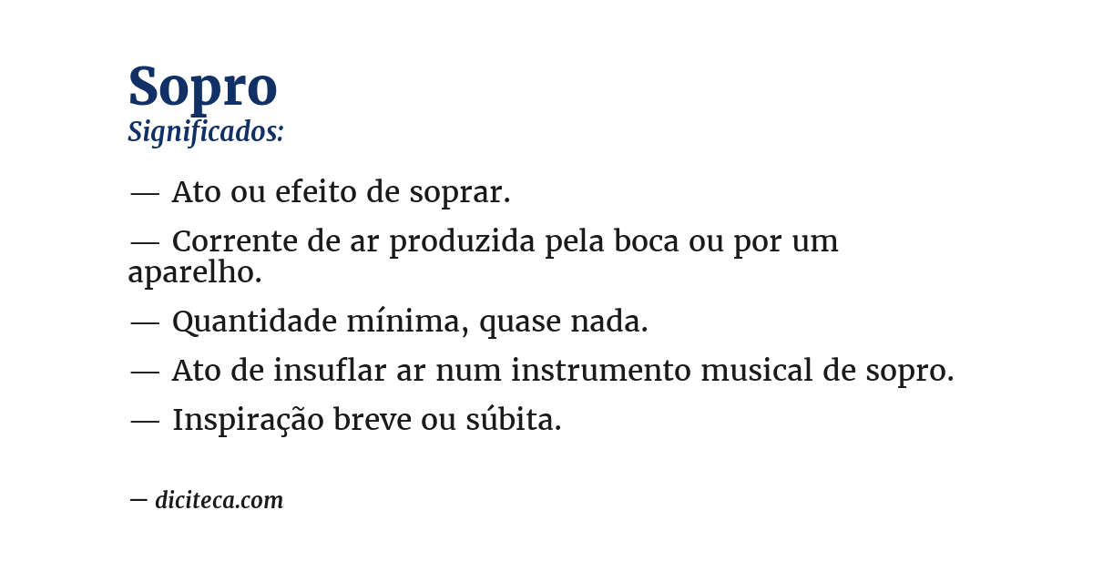 Significado de sopro