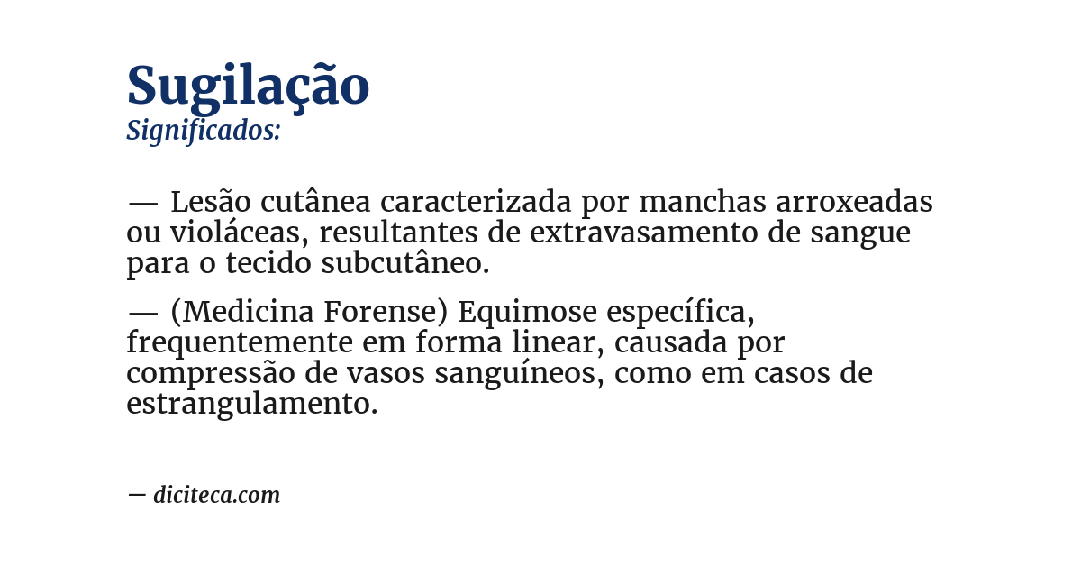 Significado de sugilação