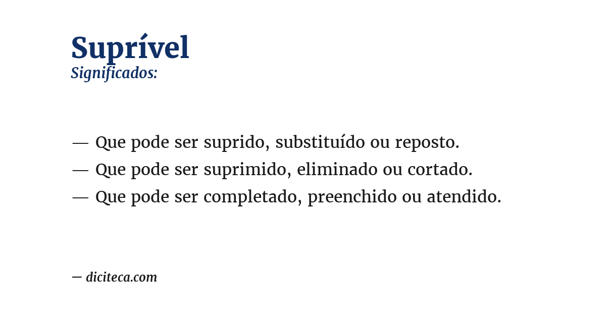 Significado de suprível