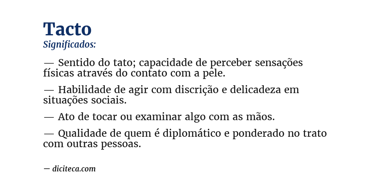 Significado de tacto