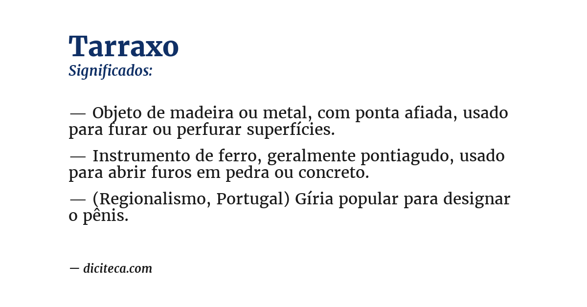 Significado de tarraxo