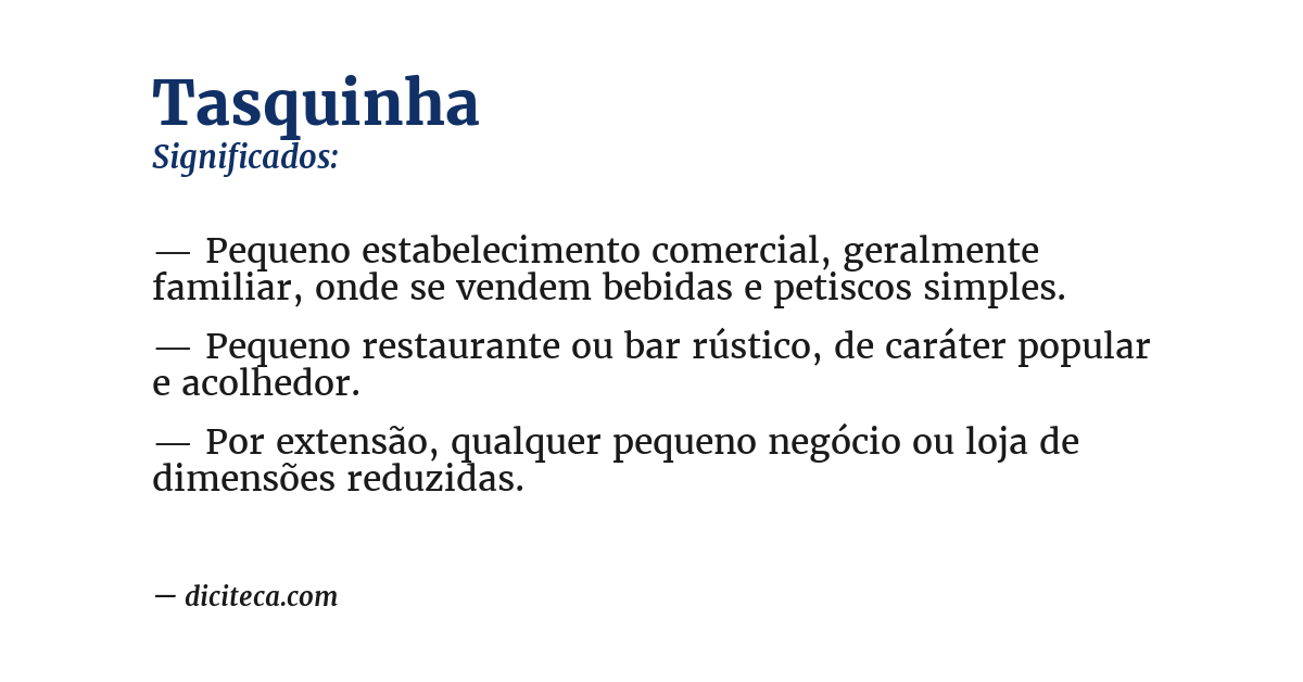 Significado de tasquinha