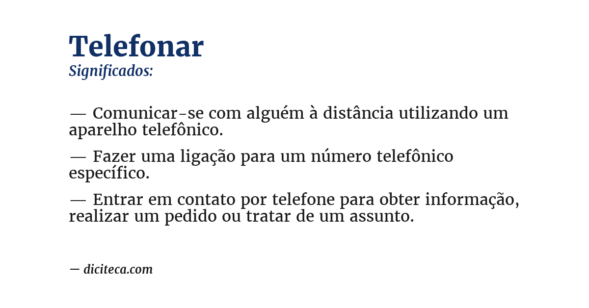 Significado de telefonar