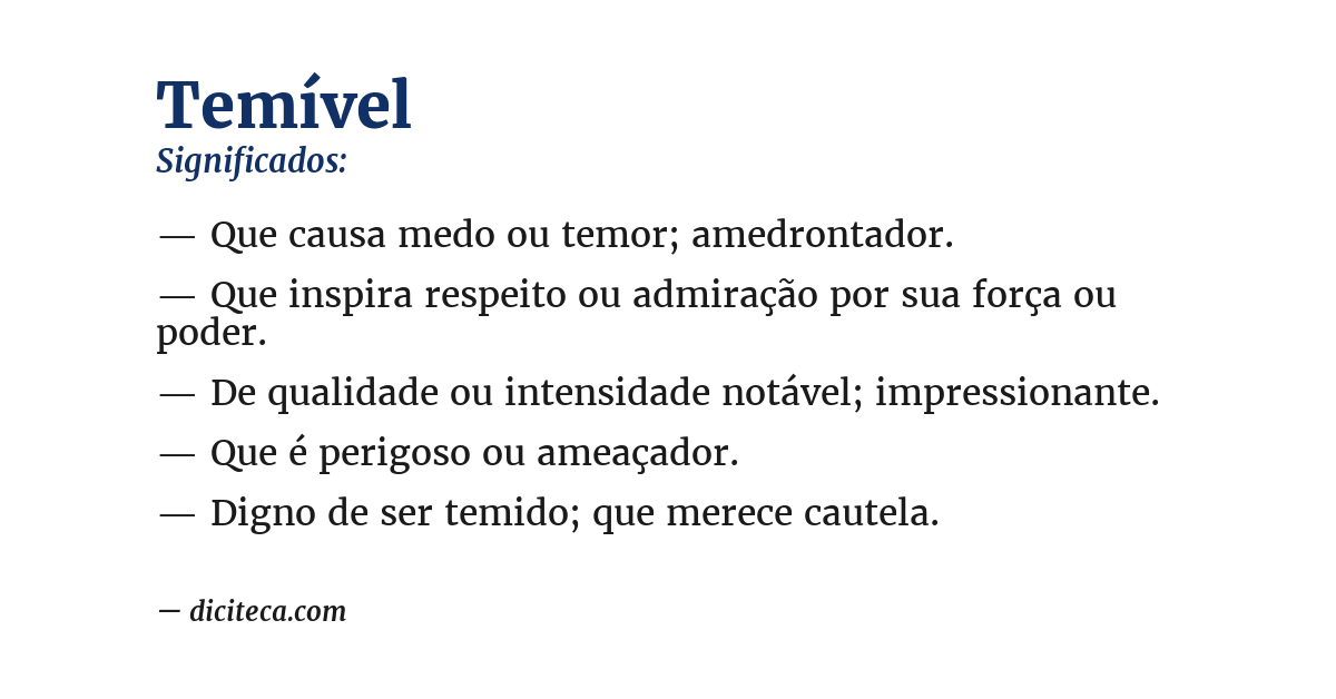 Significado de temível