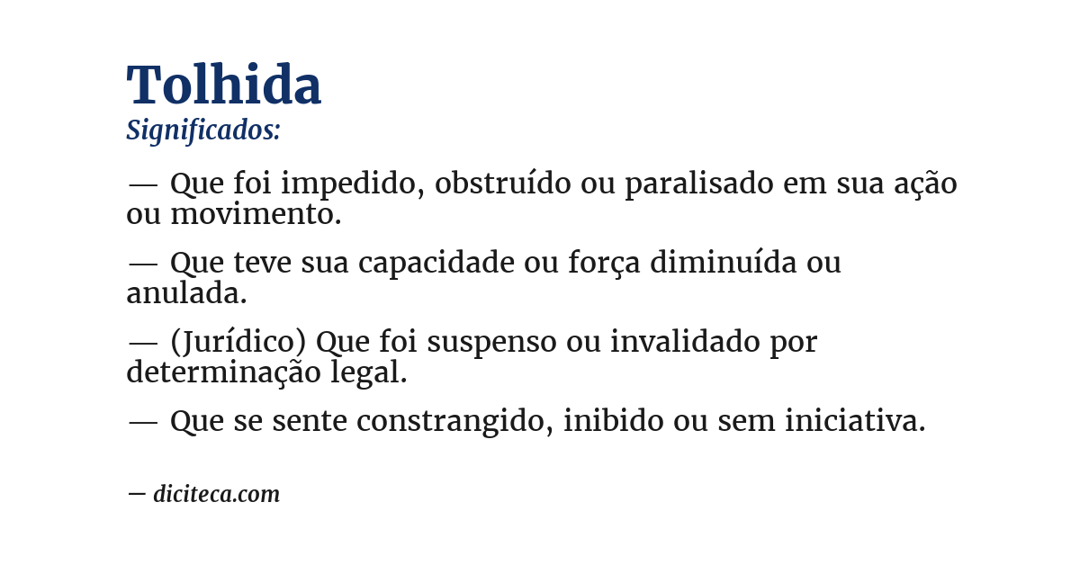 Significado de tolhida