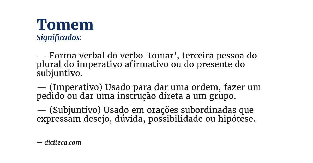 Significado de tomem