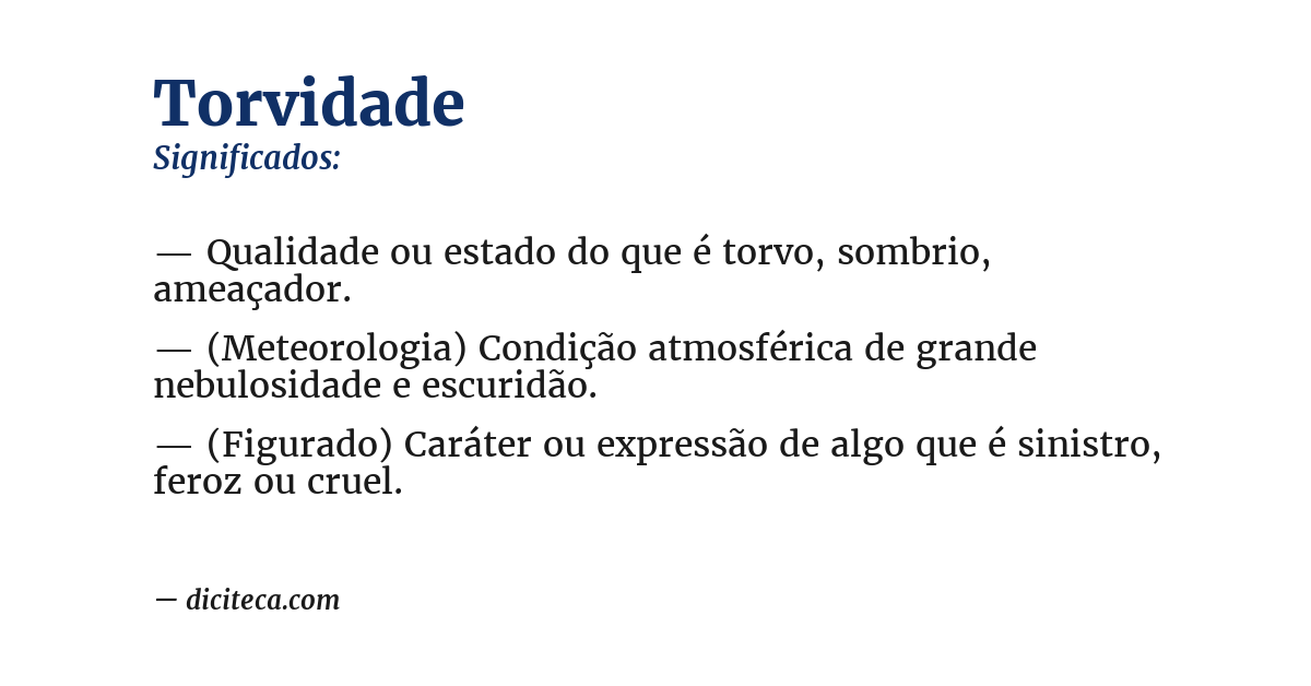Significado de torvidade