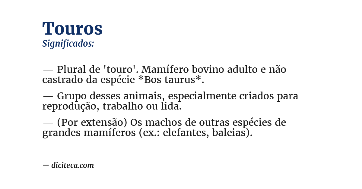 Significado de touros