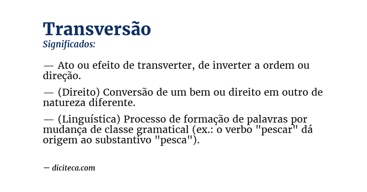 Significado de transversão